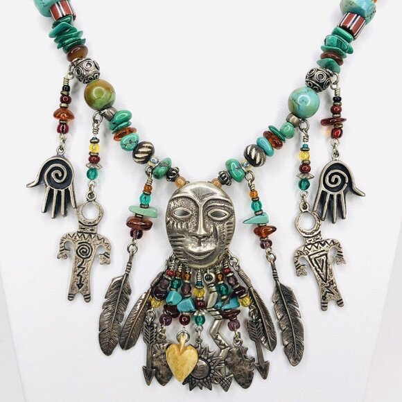 Robert Shields SPIRIT Necklace Earrings Sterling Silver Turquoise Southwestern - Picture 5 of 11